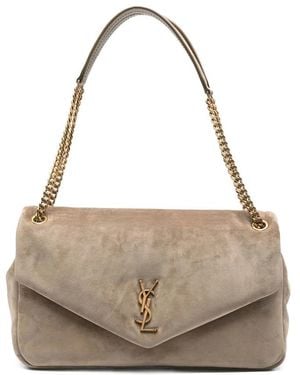Saint Laurent Neutrals Shoulder Bags - Grey