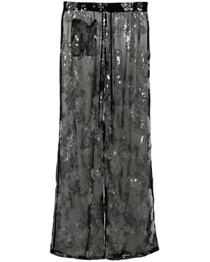 Siedres Nedi Sequinned Wide-Leg Trousers - Grey