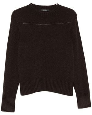 Aragona Ribbed-Trim Sweater - Black