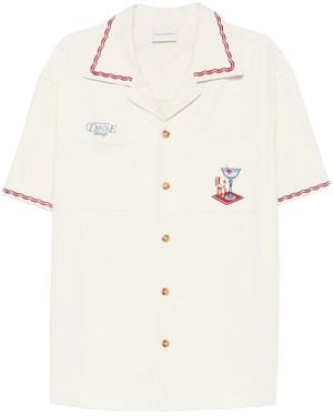Drole de Monsieur Embroidered Pocket Shirt - White
