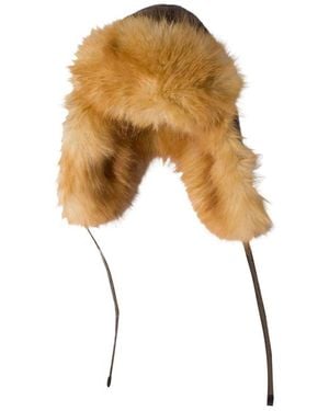 Miu Miu Technical Fabric And Faux Fur Trapper Hat - White