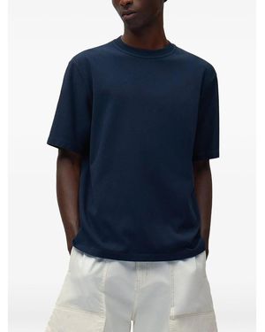 Arte' Abstract-Print Cotton T-Shirt - Blue