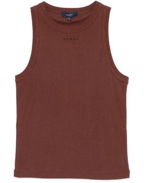 Soeur Dolly Round-Neck Top - Brown