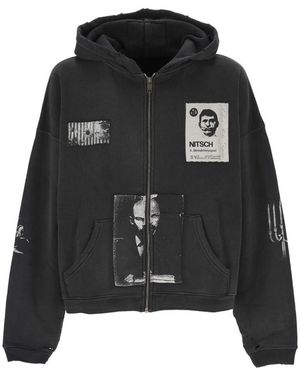 Enfants Riches Deprimes Lenin's Nap Time Assemblage Patchwork Distressed Hoodie - Black