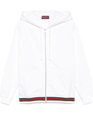 Gucci Web-Stripe Hoodie - White