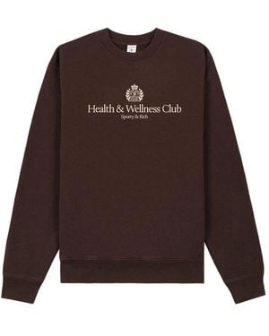 Sporty & Rich H & W Crest Crew-Neck Logo Sweatshirt - Brown