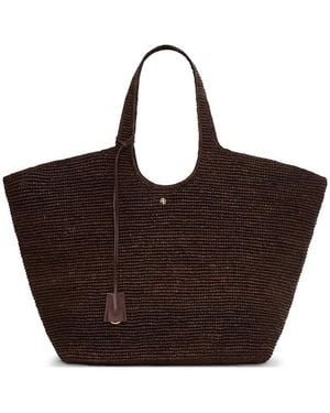 Anine Bing Lili Woven Raffia Tote Bag - Brown