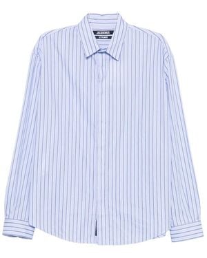 Jacquemus Dog-Print Striped Shirt - Blue