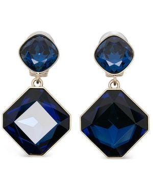 Giorgio Armani Square Drop Earrings - Blue