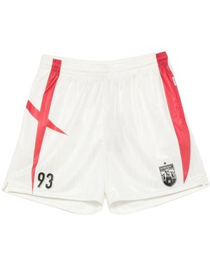 Represent Spike Logo-Patch Panelled Shorts - Red