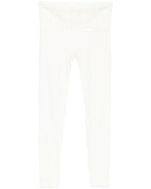 Perfect Moment Perfect High-Waisted Ribbed Thermal Leggings - White