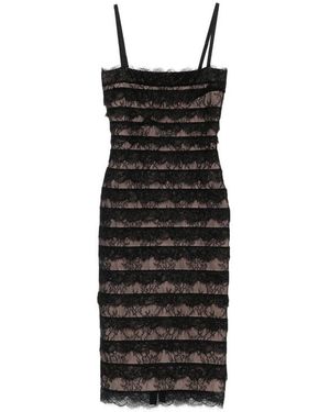 Hervé Léger Lace-Trimmed Tiered Mini Dress - Black