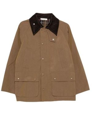 JC Sophie Palma Corduroy-Collar Flap-Pocket Jacket - Brown