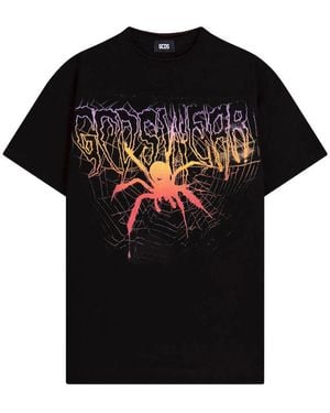 Gcds Graphic-Print Cropped T-Shirt - Black