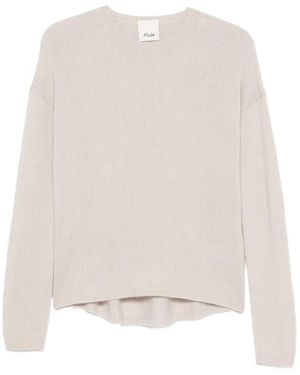 Allude Ribbed-Knit Drop-Shoulder Cashmere Jumper - White
