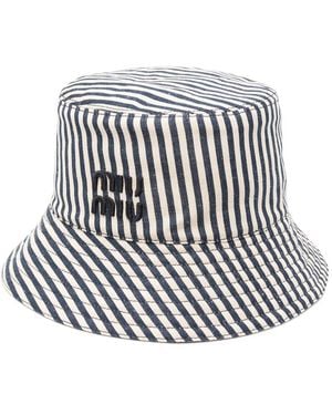 Miu Miu Striped Bucket Hat - Multicolour