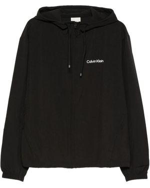 Calvin Klein Zip-Up Hooded Jacket - Black