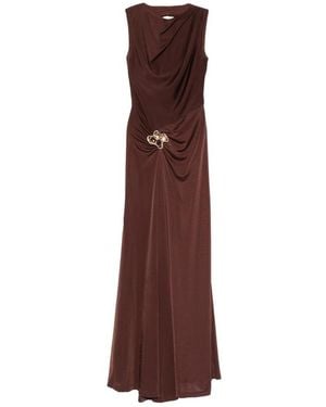 Rebecca Vallance Embellished Draped Maxi Dress - Brown