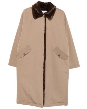 ELEH Flap-Pocket Oversized Coat - Brown