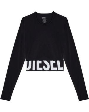 DIESEL Cropped Top Recycled Nylon - Black