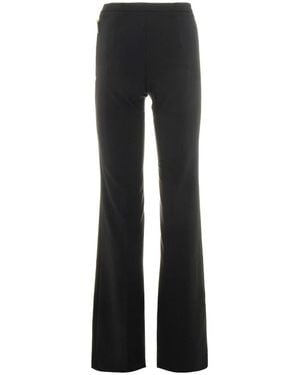 Elisabetta Franchi Logo-Button Pants - Black