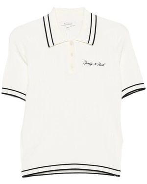 Sporty & Rich Cable-Knit Polo Shirt - White