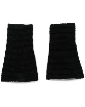 Lisa Yang Zarie Ribbed-Knit Fingerless Gloves - Black