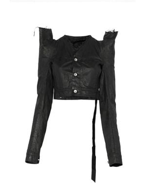 Rick Owens Frayed Jacket - Black