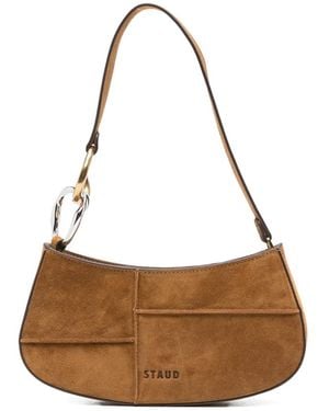 STAUD Ollie Panelled Shoulder Bag - Brown