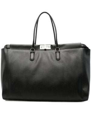 Fendi Peekaboo Leather Tote Bag - Black