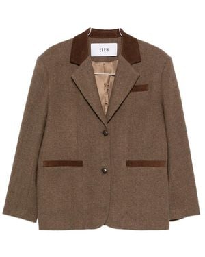 ELEH Corduroy-Trim Blazer - Brown