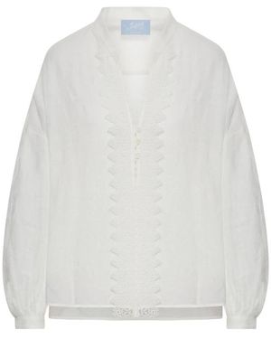 The Seafarer Lena Lace-Details Blouse - White