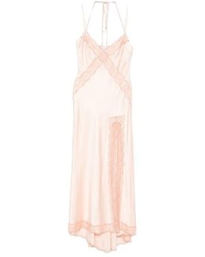 LES FILLES D'EVA V-Neck Midi Dress - Pink