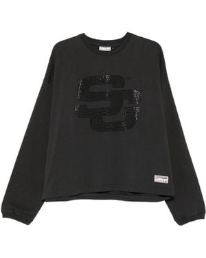 SUMMER GAMES Rhinestone-Embellished Sweatshirt - Black