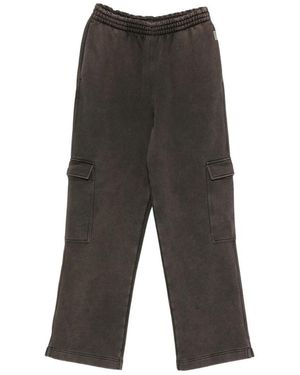 Represent Initial Logo-Plaque Cotton Cargo Track Pants - Gray