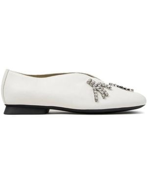Camper Casi Myra Crystal-Embellished Ballet Flats - White