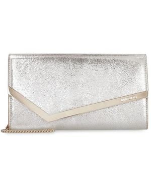 Jimmy Choo Emmie Leather Clutch Bag - White