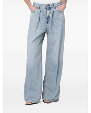 Haikure Whiskering-Effect Jeans - Blue