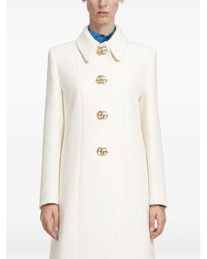 Gucci Double G Wool Coat - White