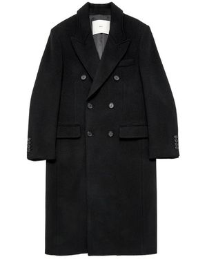 DUNST Double-Breasted Tailored Coat - Black