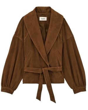 Ba&sh Belted Shawl-Collar Coat - Brown