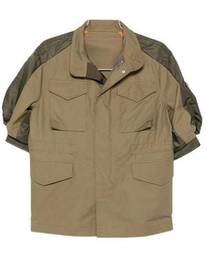 Sacai Paneled Drawstring-Waist Jacket - Green