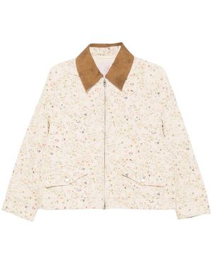 Tela Floral-Print Collar Jacket - Natural