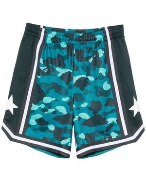 A Bathing Ape Abc Camo Sta Shorts - Blue