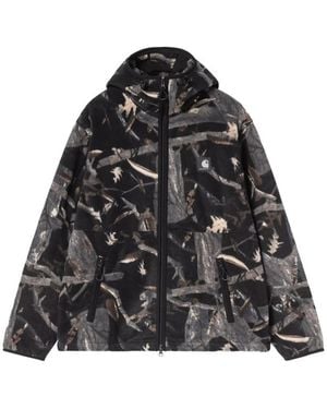 Carhartt Blevin Liner Camouflage-Print Hooded Jacket - Black