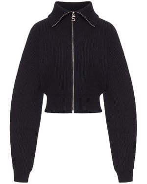 Sportmax Ribbed Zip-Up Cardigan - Blue