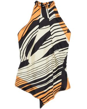 Raquel Diniz Lea Halterneck Striped Top - Multicolour