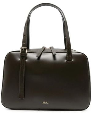 A.P.C. A. P.C. Contrast-Stitch Leather Shoulder Bag - Black