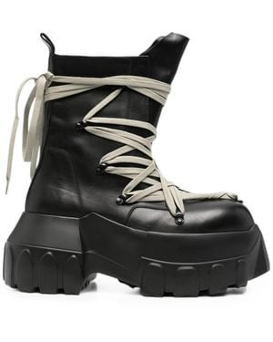 Rick Owens Megalace Lace-Up Boots - Black