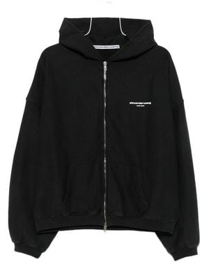 Alexander Wang Logo-Print Hoodie - Black